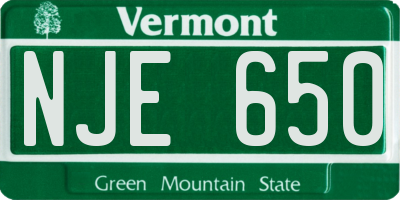 VT license plate NJE650