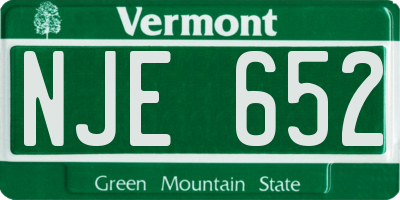 VT license plate NJE652