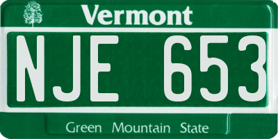 VT license plate NJE653