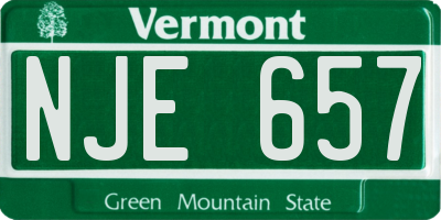 VT license plate NJE657