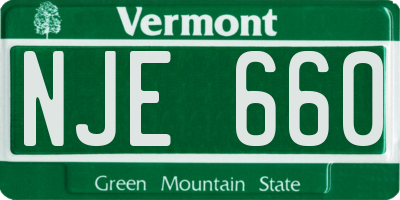VT license plate NJE660