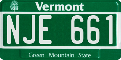VT license plate NJE661