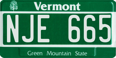 VT license plate NJE665