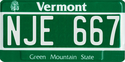 VT license plate NJE667