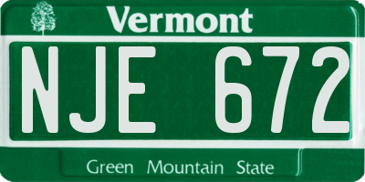 VT license plate NJE672