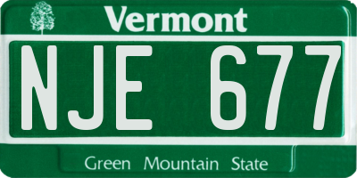VT license plate NJE677