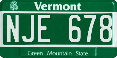 VT license plate NJE678