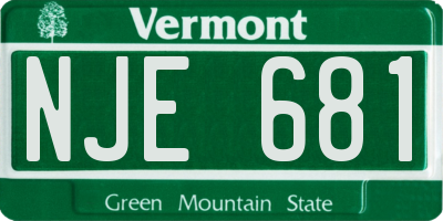 VT license plate NJE681