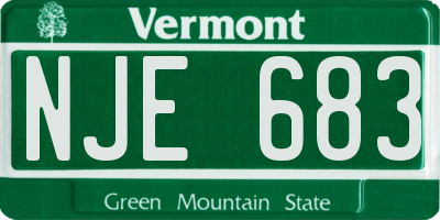 VT license plate NJE683