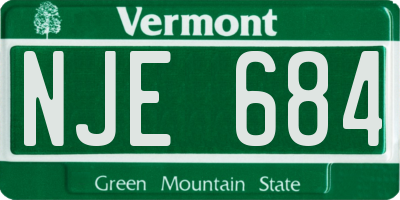 VT license plate NJE684