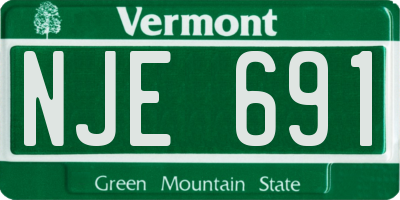 VT license plate NJE691