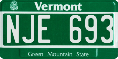 VT license plate NJE693
