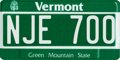 VT license plate NJE700