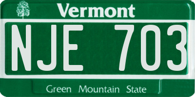 VT license plate NJE703