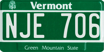 VT license plate NJE706