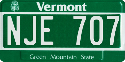 VT license plate NJE707