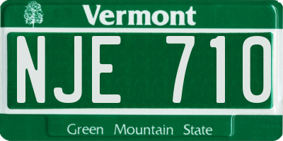 VT license plate NJE710