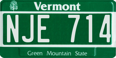 VT license plate NJE714