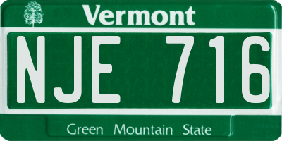VT license plate NJE716