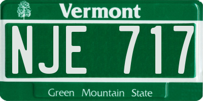 VT license plate NJE717
