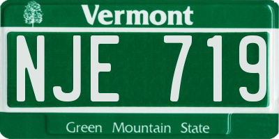 VT license plate NJE719
