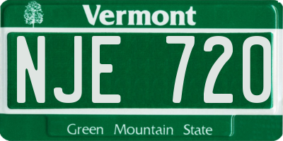 VT license plate NJE720