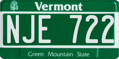 VT license plate NJE722