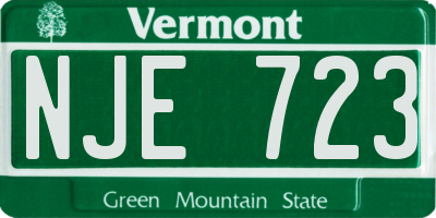 VT license plate NJE723