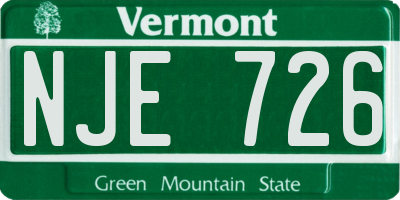 VT license plate NJE726