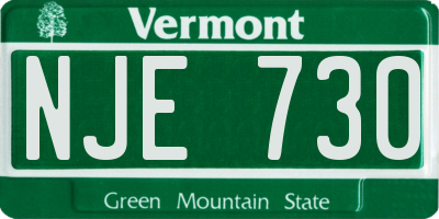 VT license plate NJE730