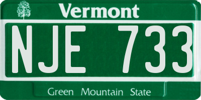 VT license plate NJE733