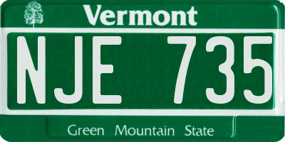 VT license plate NJE735