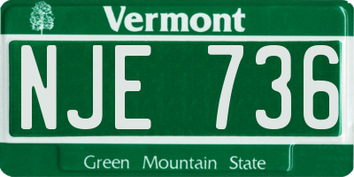 VT license plate NJE736