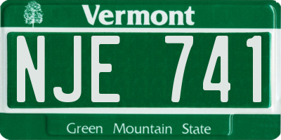 VT license plate NJE741