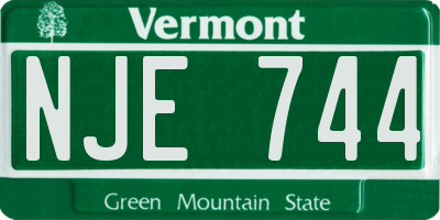 VT license plate NJE744