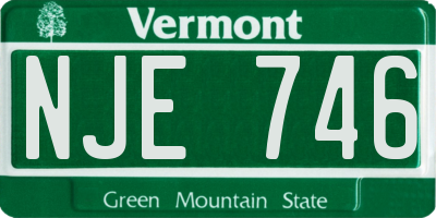 VT license plate NJE746