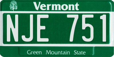 VT license plate NJE751
