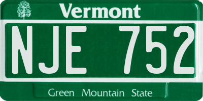 VT license plate NJE752