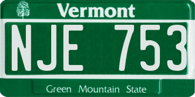 VT license plate NJE753