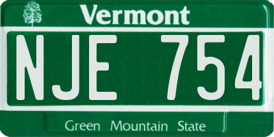 VT license plate NJE754