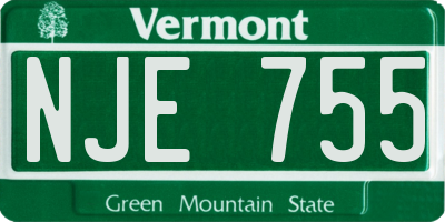 VT license plate NJE755