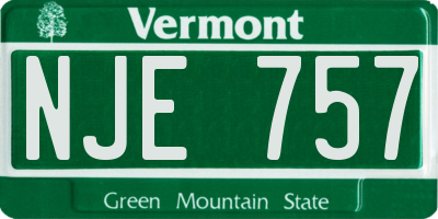 VT license plate NJE757