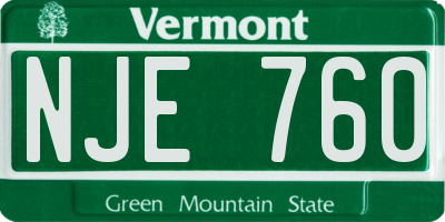 VT license plate NJE760