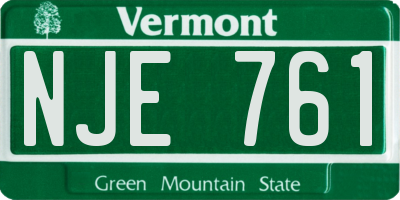 VT license plate NJE761