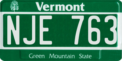 VT license plate NJE763