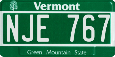 VT license plate NJE767