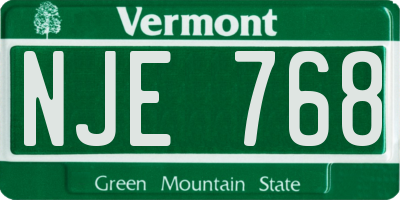 VT license plate NJE768