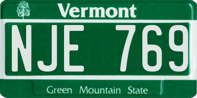 VT license plate NJE769