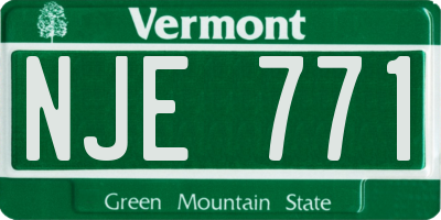 VT license plate NJE771