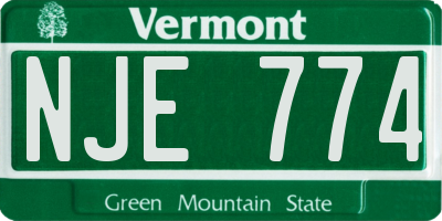 VT license plate NJE774